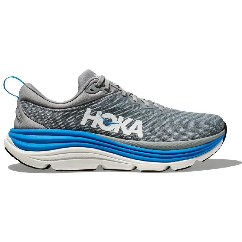 Running shoe with night run laps -Hoka Gaviota 5 Limestone/Diva Blue Running Shoe (Men's)