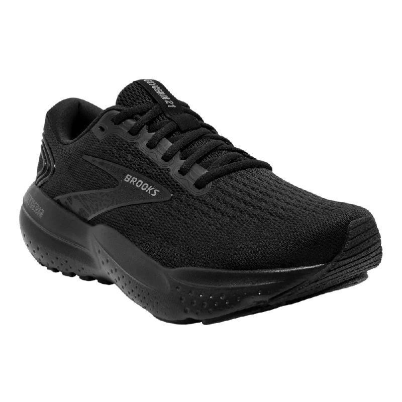 Running shoe for chill run chats -Brooks Glycerin GTS 21 Black Running Shoe (Women's)