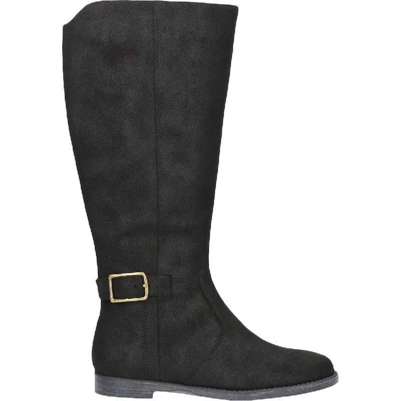 Bella Vita Womens Makayla Faux Suede Buckle Mid-Calf Boots