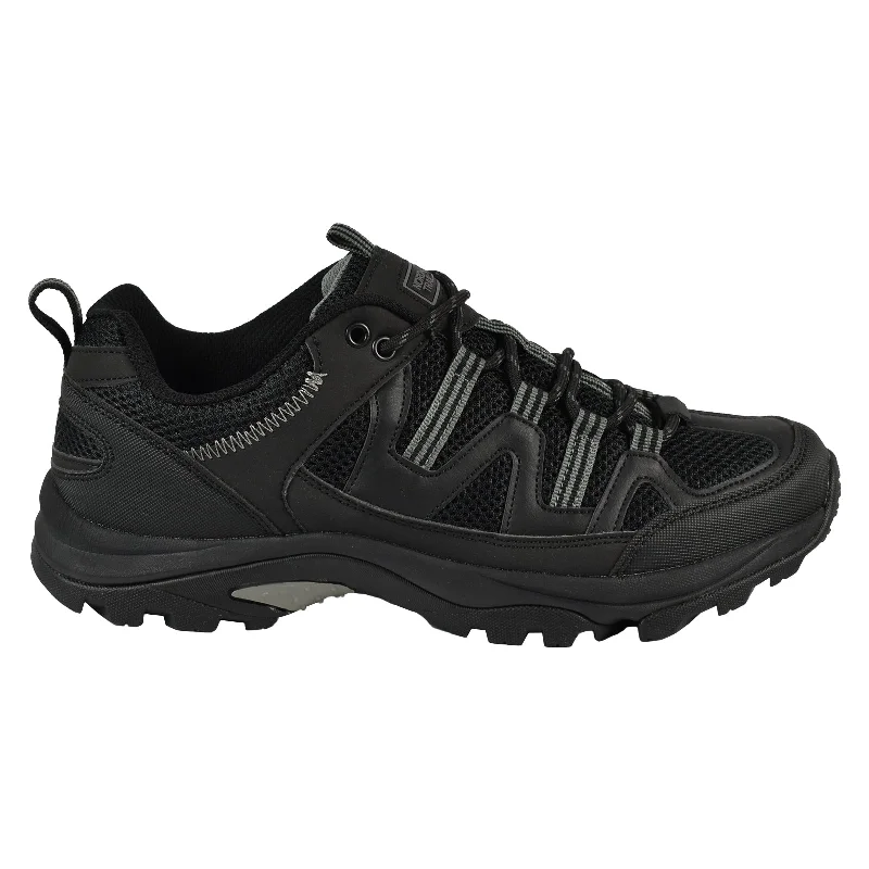 Running shoe with neat run beds -Nord Trail Men's Mt. Evans Black Hiking Trail Running Casual Shoe