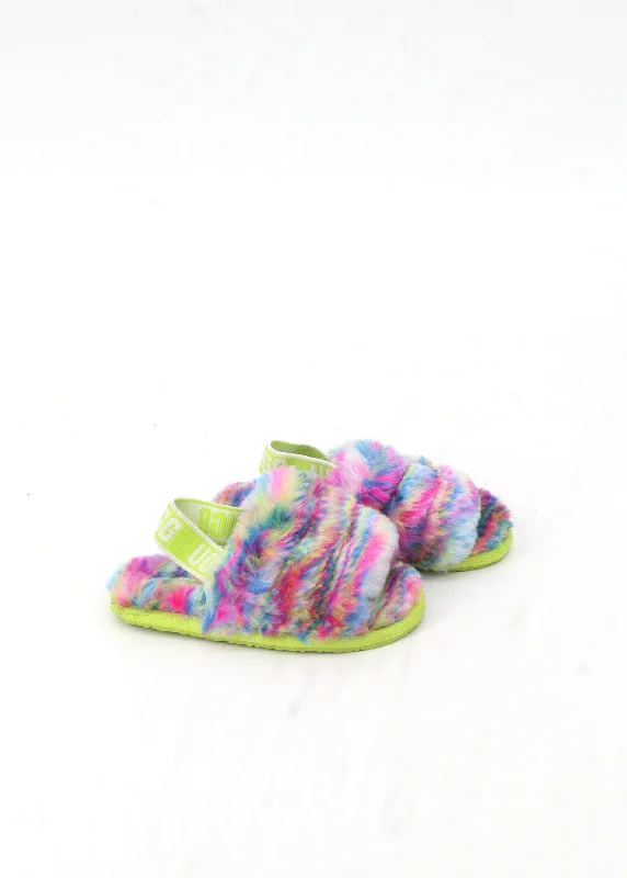 Slippers with home nap calm -Kids Girl's Fur Slippers,Multi