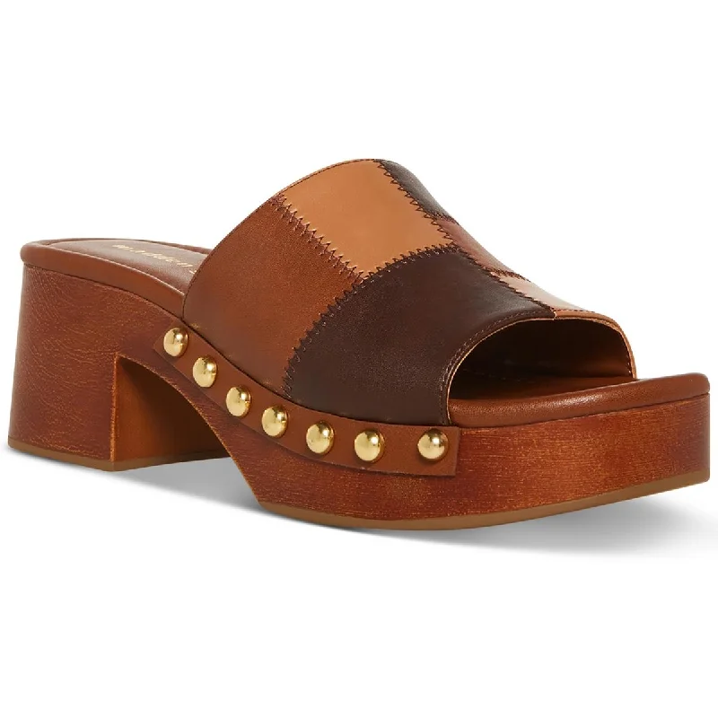 Sandals with reliable traction -Madden Girl Womens Hilly Faux Leather Studded Platform Sandals