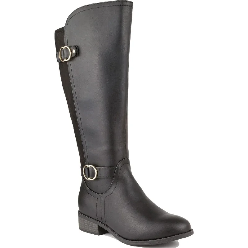 Karen Scott Womens Leandraa Faux Leather Knee-High Boots