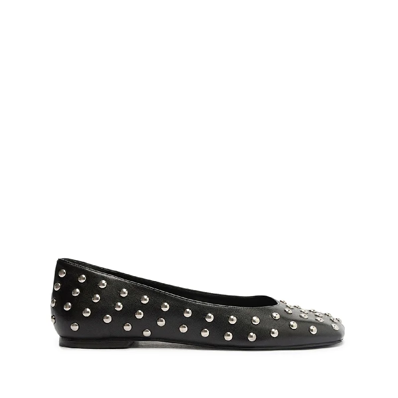 Flats with vibrant summer looks -Jaycie Studs Leather Flat