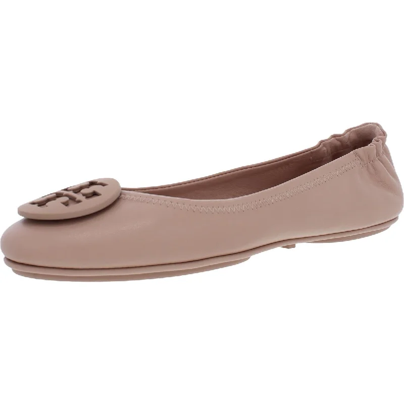 Flats with woven sunny textures -Tory Burch Women's Minnie Travel Napa Leather Slip On Round Toe Ballet Flat