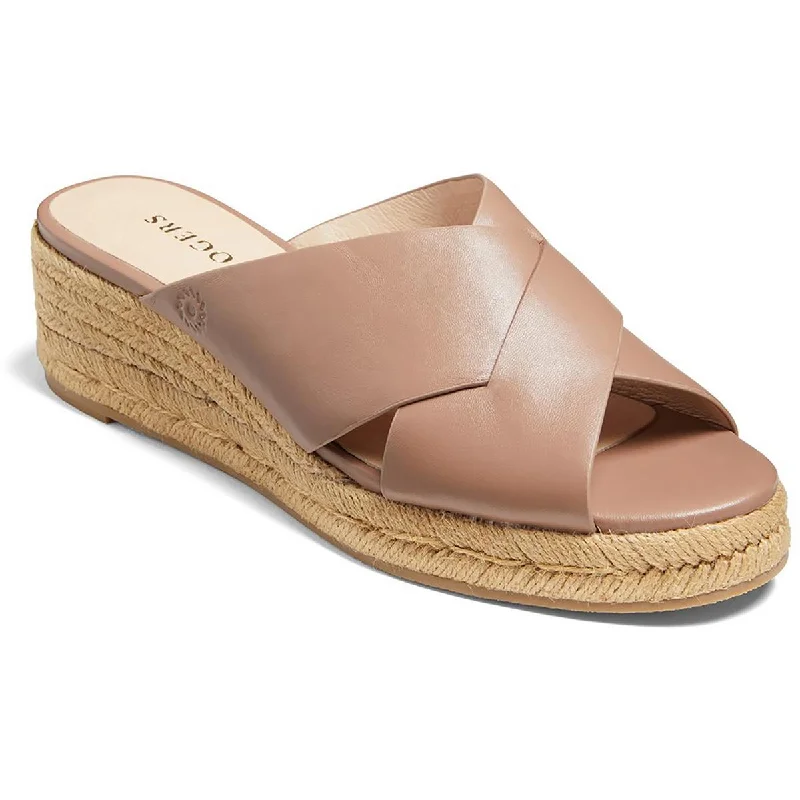 Sandals for steady steps -Jack Rogers Womens Slotted Sloan Leather Slip-On Wedge Sandals