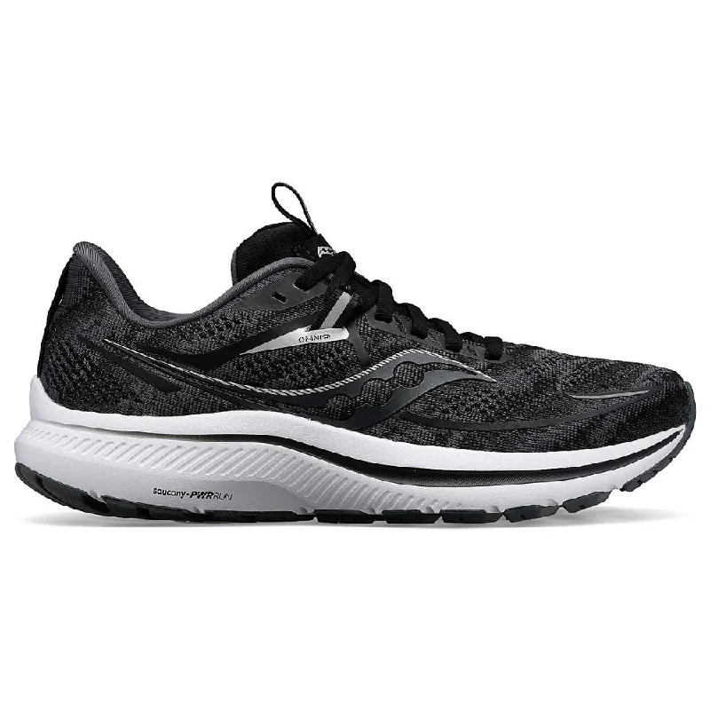 Plush running shoe for distance jogs -Saucony Omni 21 Black/White Running Shoe (Women's)