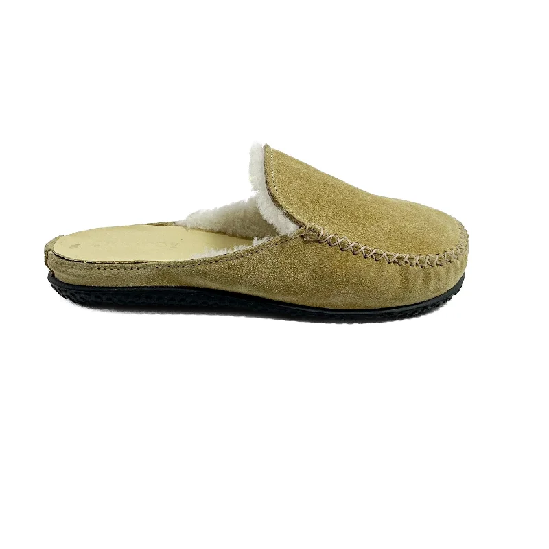 Slippers with drip-proof nap tops -Women's Scuff ESQ Slipper: Sand Suede