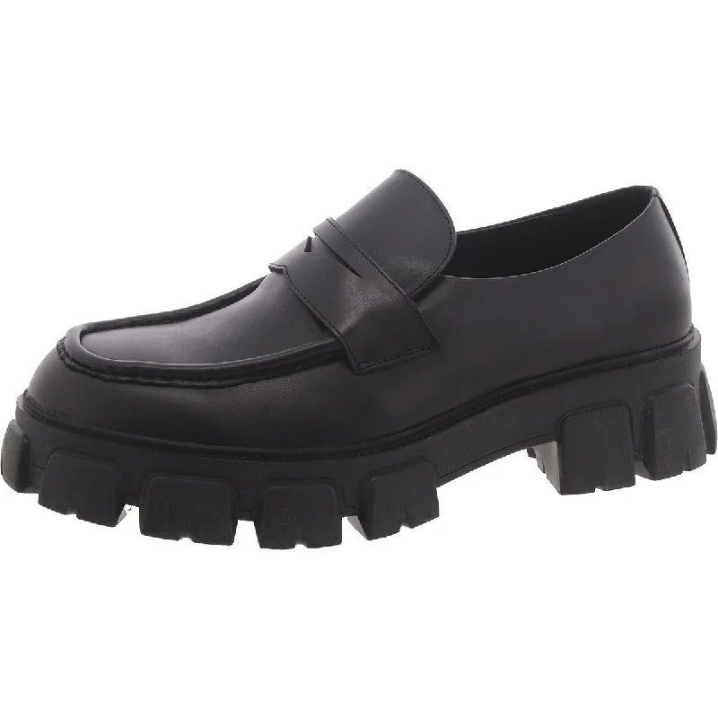 Affordable loafers for budget night serenity-Steve Madden Mens Centro Leather Lugged Sole Loafers