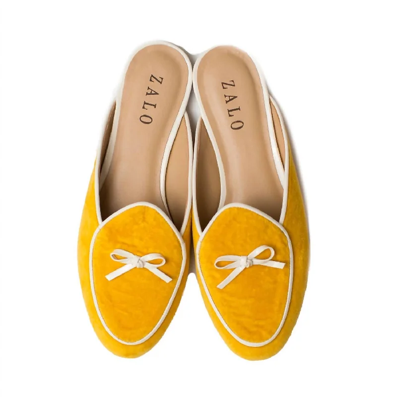 Slippers for home nap gigs -Women's Bow Mule In Saffron