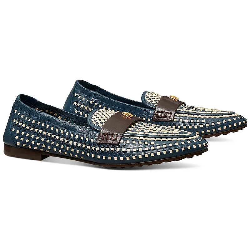 Flats with lively summer vibes -Tory Burch Womens Leather Woven Ballet Flats