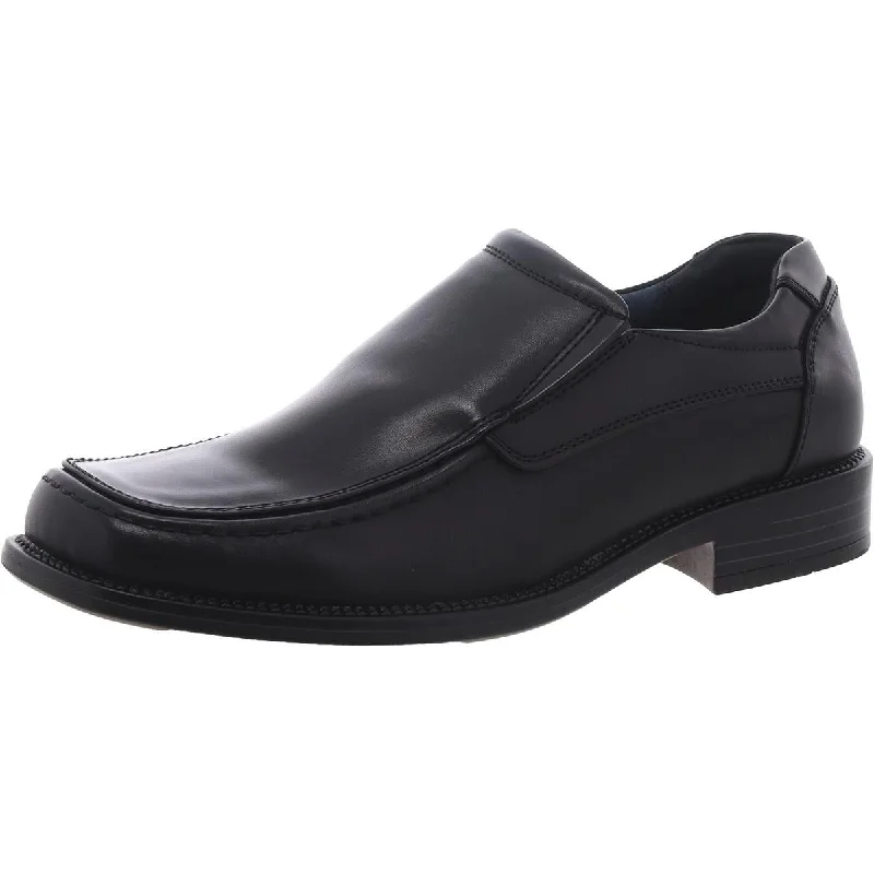 Fashionable loafers for late-night city flair-Bruno Marc Mens Goldman 02 Faux Leather Square Toe Loafers