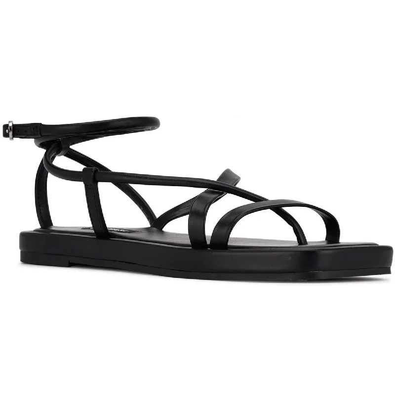 Sandals with soft padding -Nine West Womens Waren3 Flat Strappy Thong Sandals