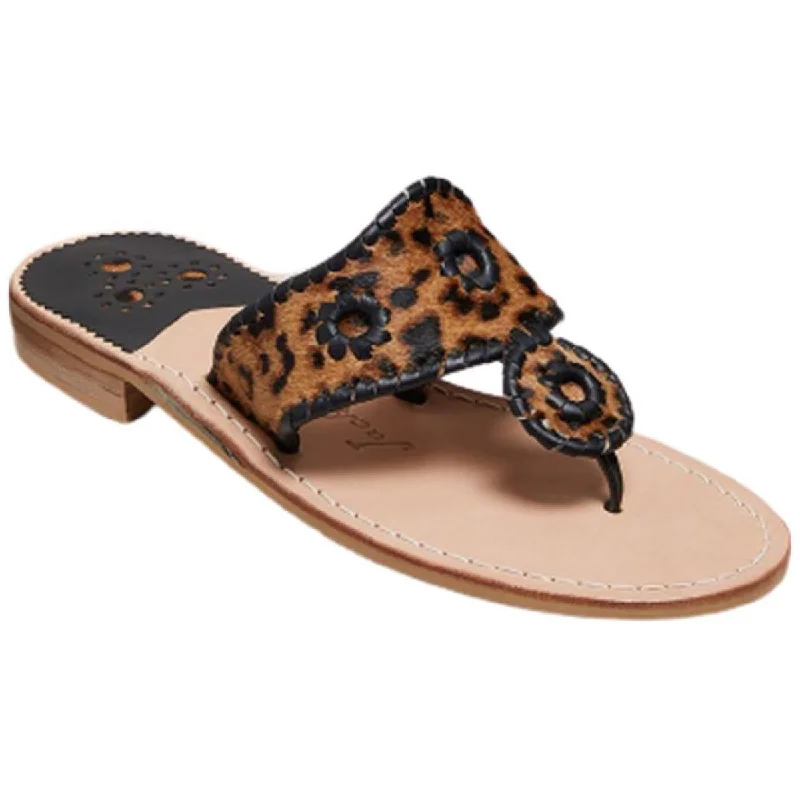 Sandals for summer fashion -Jack Rogers Womens Haircalf Jack Leather Thong Slide Sandals