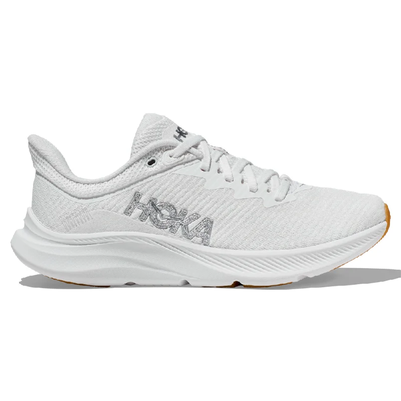 Running shoe for trail tempo runs -Hoka Solimar White/White Running Shoe (Women's)