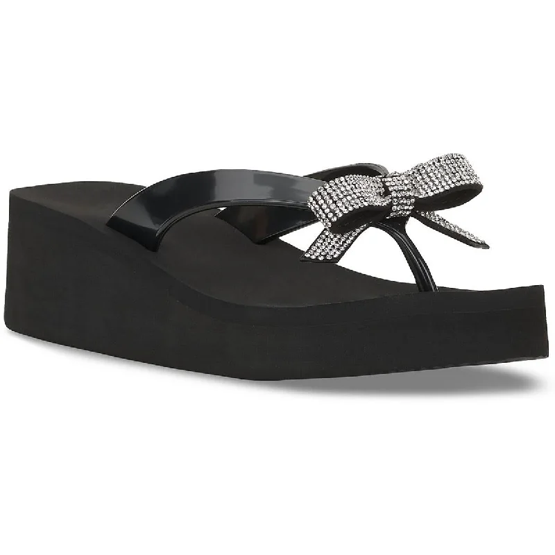 Sandals with bumpy trails -INC Womens MAGENTAF Slip On Thong Wedge Sandals