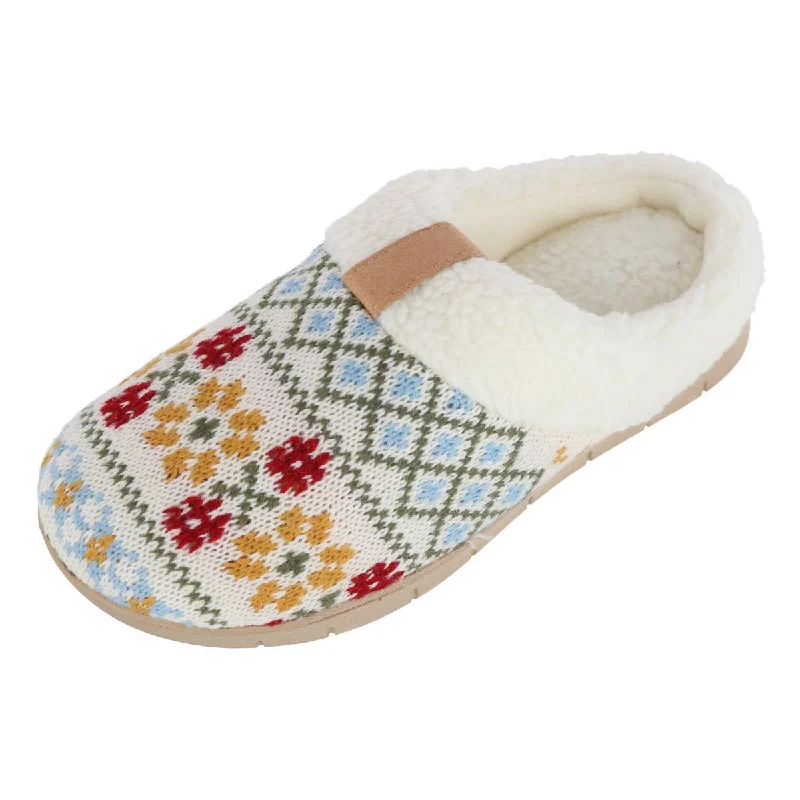 Cushy slippers for nap time -Women's Heritage Fairisle Knit Hoodback Slipper