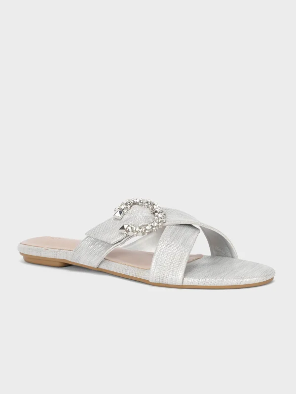 Slippers with luxe nap spoils -Women "LASZLO" Stylish Fancy Slippers