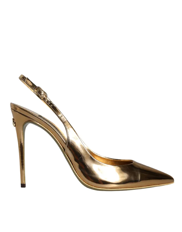 Dolce & Gabbana  Patent Leather Heels Slingback Women's Shoes (Pre-Owned)