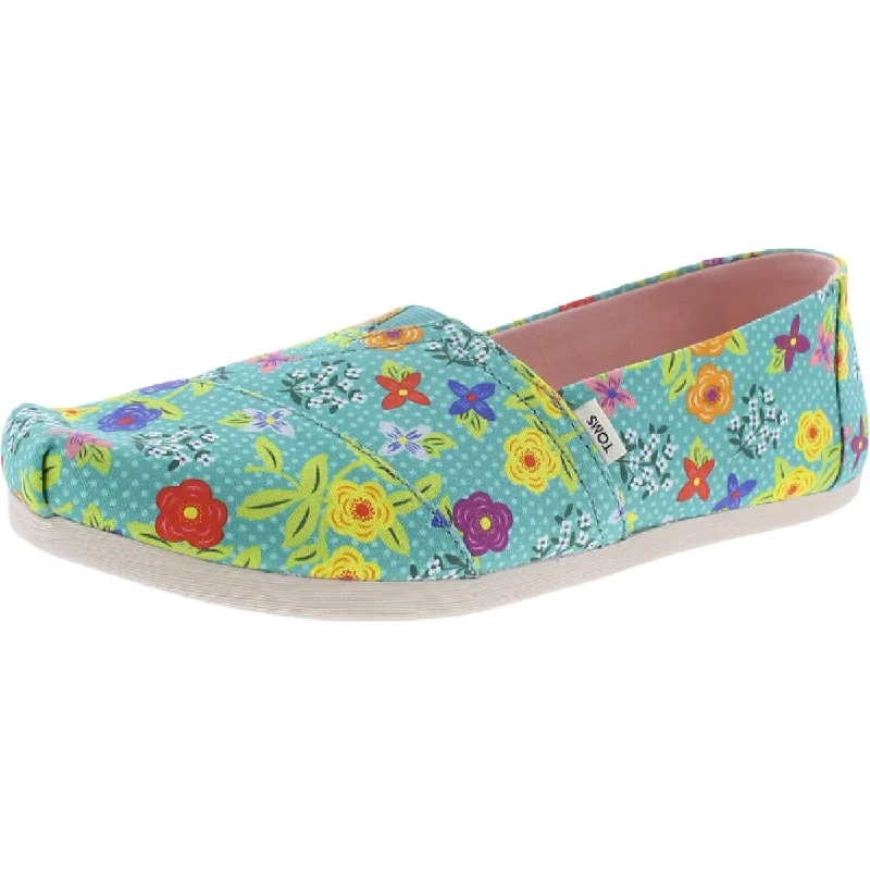 Flats with strong heel fabrics -Toms Womens Alpargata Canvas Slip-On Flats