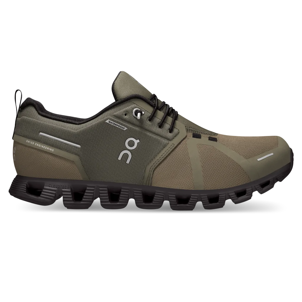 Running shoe for run retreat naps -On Running Men's Cloud 5 Waterproof Olive / Black