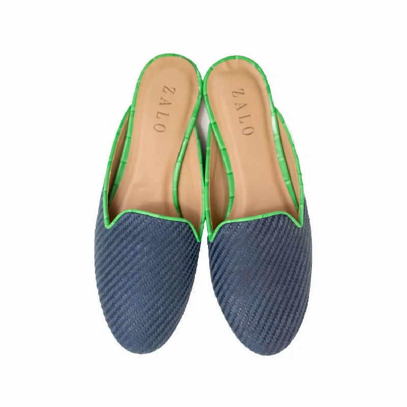 Slippers with home nap repose -Women's Raffia Mule In Navy