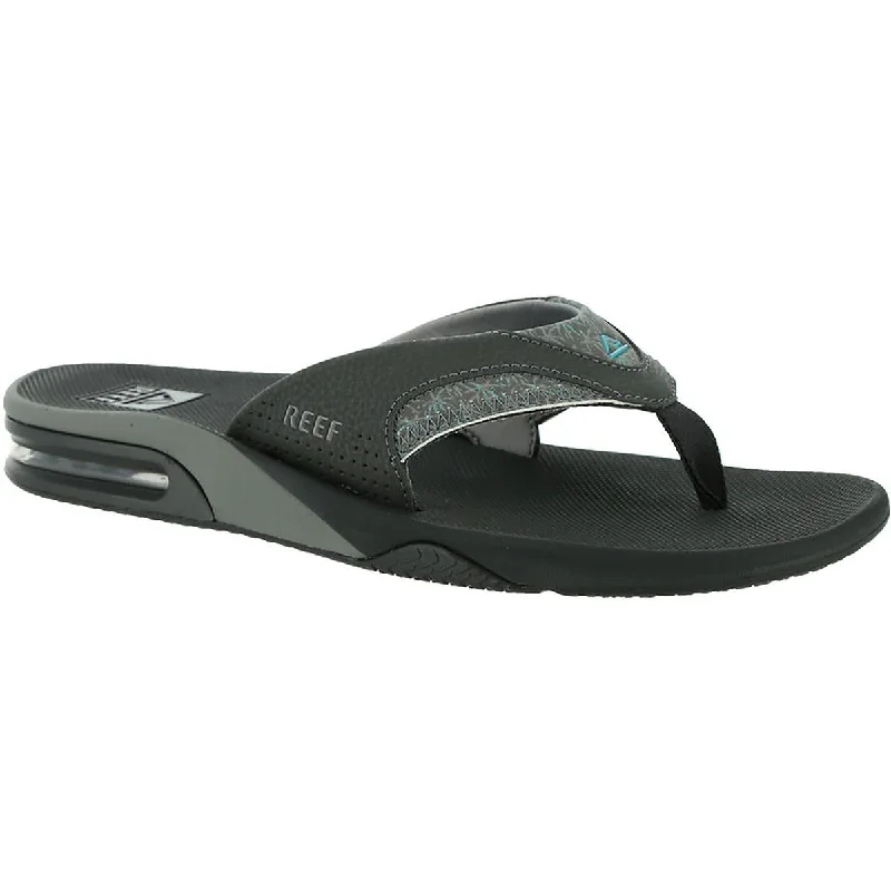 Sandals for sporty kids -Reef Mens Fanning Solid Bottle Opener Thong Sandals