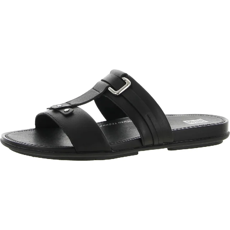 Sandals for sporty youth -Fitflop Womens Gracie Stud Leather Buckle Slide Sandals