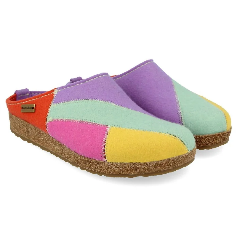 Slippers with dusk nap hush -Unisex Grizzly Patch Mule Shoes In Orchidee/pastel Multi