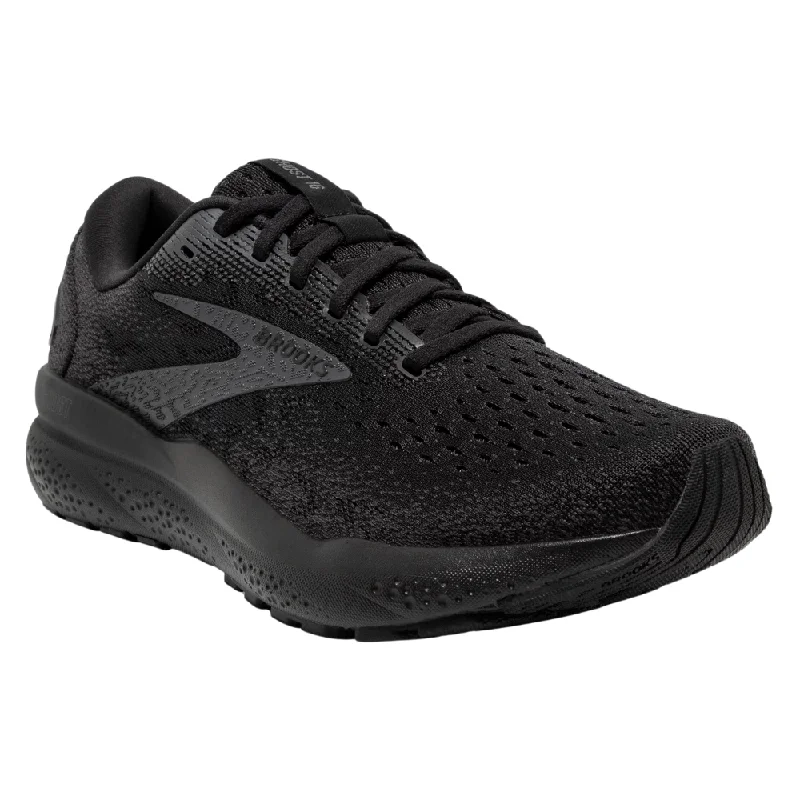 Running shoe with loud run prints -Brooks Ghost 16 Black/Black/Ebony Running Shoe (Men's)