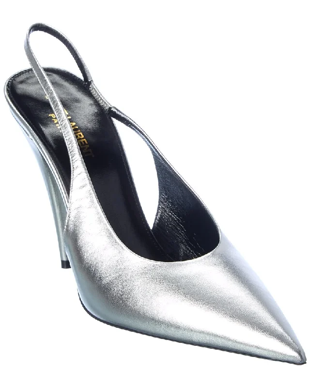 Saint Laurent Titti 100 Leather Slingback Pump