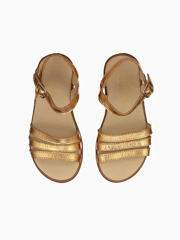 Sandals with cushy soles -Gold Siena Leather Girl Sandals