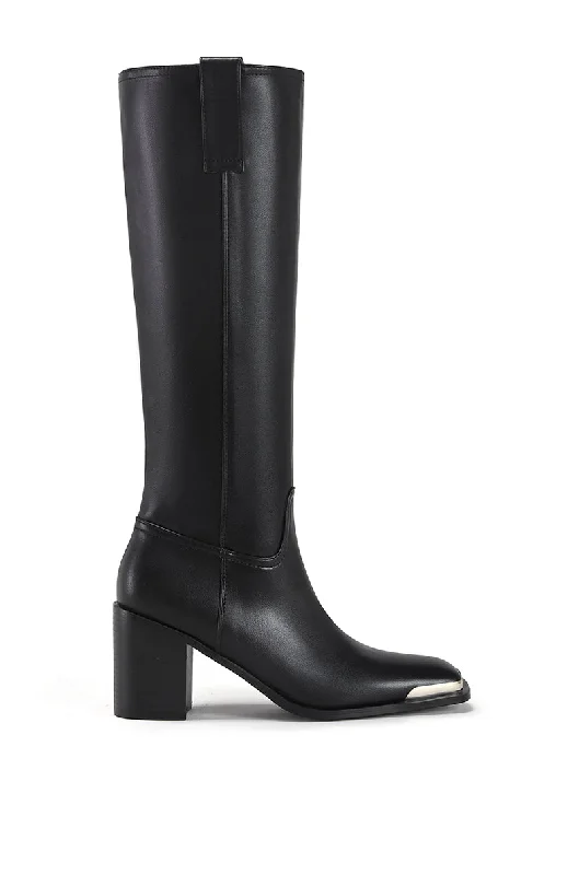 KOLSON-BLACK SQUARE TOE RIDING BOOT