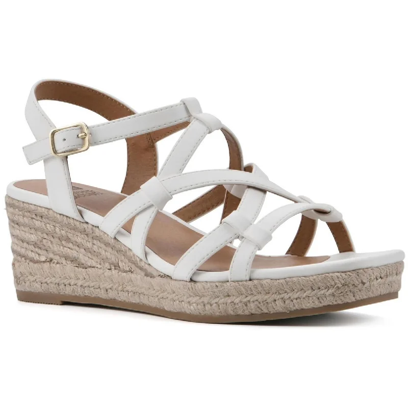 Sandals for outdoor buffs -White Mountain Womens SWAYZE Faux Leather Casual Strappy Sandals