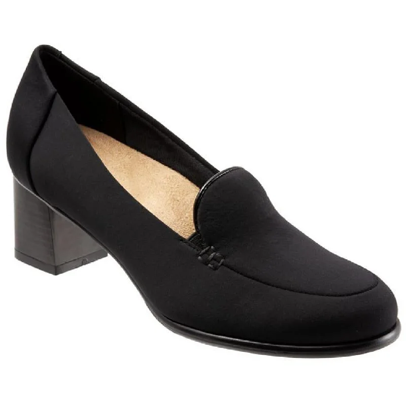 Lightweight loafers for sunny evening tranquility-Trotters Womens Quincy Leather Round Toe Loafers