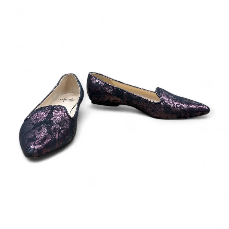 Flats for casual beach outings -Shoes Flats By Clothes Mentor In Black & Purple, Size: 7.5