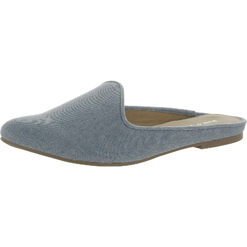 Flats with rugged canvas finishes -Sun + Stone Womens Ninnad Flat Slip On Mules