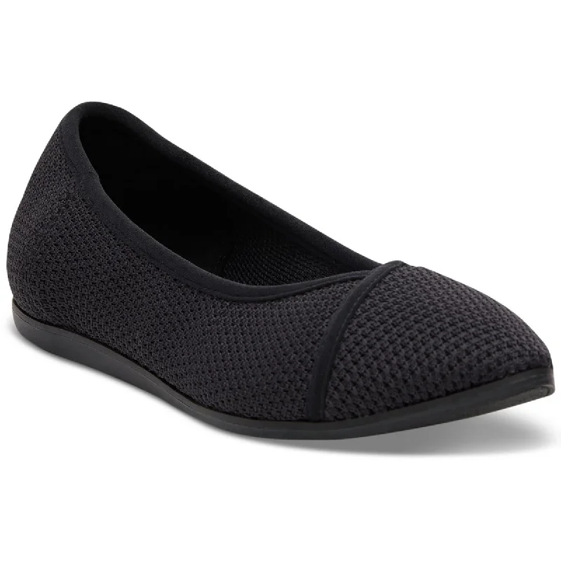 Flats with breezy canvas tops -Toms Womens Katie  Knit Pointed Toe Ballet Flats