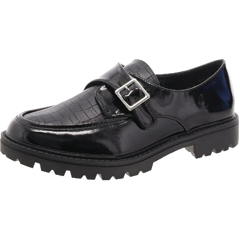 Slip-on loafers for quick evening refinement-Journee Collection Womens Patent Embossed Loafers