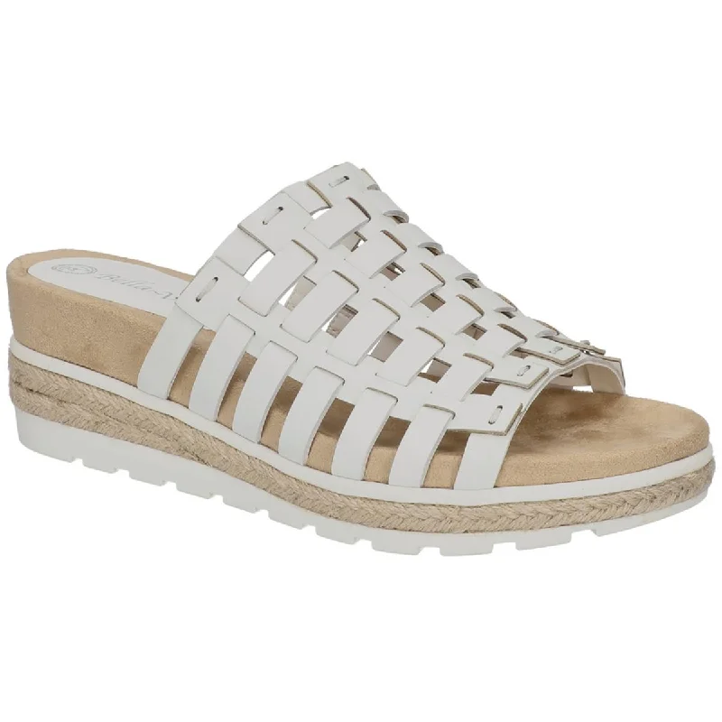 Sandals for dawn treks -Bella Vita Womens Oaklynn Leather Slip On Wedge Sandals