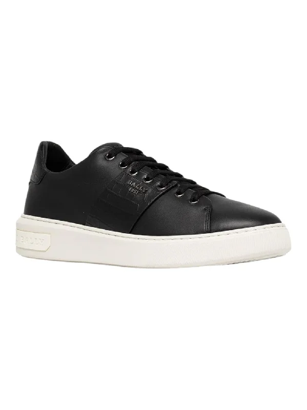 Bally Mattye 6300024 Men's Black Calf Plain Leather Sneaker