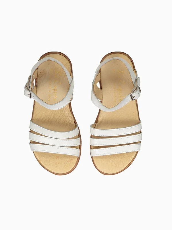 Sandals with padded insides -White Siena Leather Girl Sandals