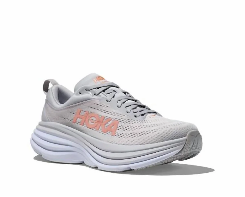 Running shoe for gym treadmill runs -Women's Bondi 8 Running Shoes In Harbor Mist/lunar Rock