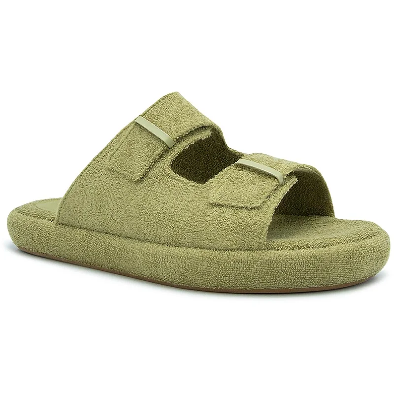 Sandals for short treks -Ilio Smeraldo Womens Frankie 2 Terry Cloth Flat Slide Sandals