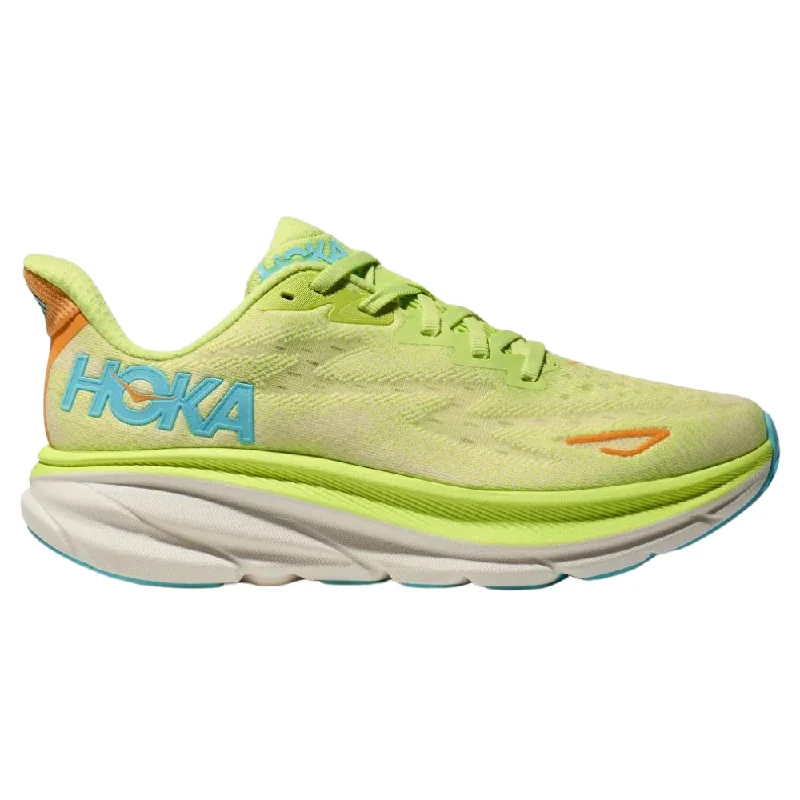 Running shoe with low run repose -Hoka Clifton 9 Lettuce/Solar Flare Running Shoe (Women's)