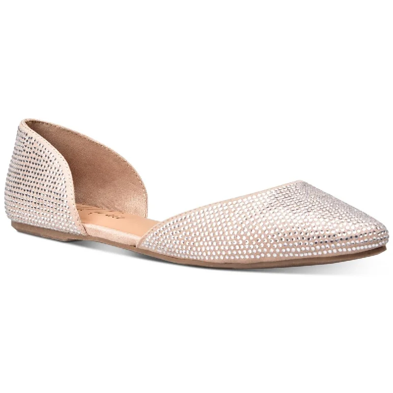 Flats for easy summer vibes -Wild Pair Womens Mikaylaa F Rhinestone Almond Toe D'Orsay