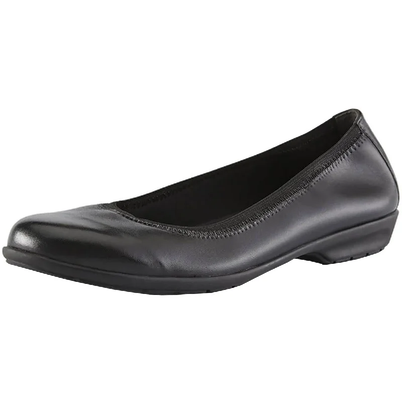 Flats with wave-embossed patterns -Walking Cradles Womens Foley Leather Slip On Ballet Flats