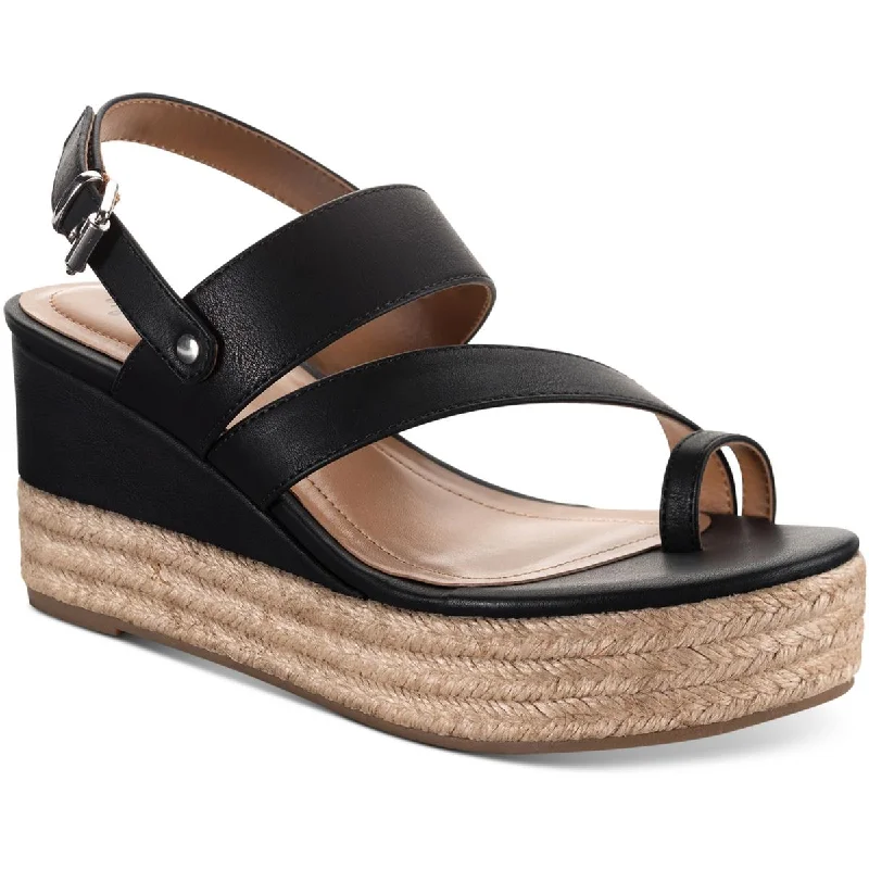 Sandals with ventilated uppers -Style & Co. Womens Bettyy Toe Loop Espadrille Wedge Sandals