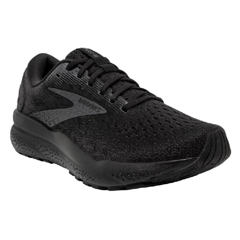 Running shoe with bouncy cushioning -Brooks Ghost 16 Black/Black/Ebony Running Shoe (Women's)