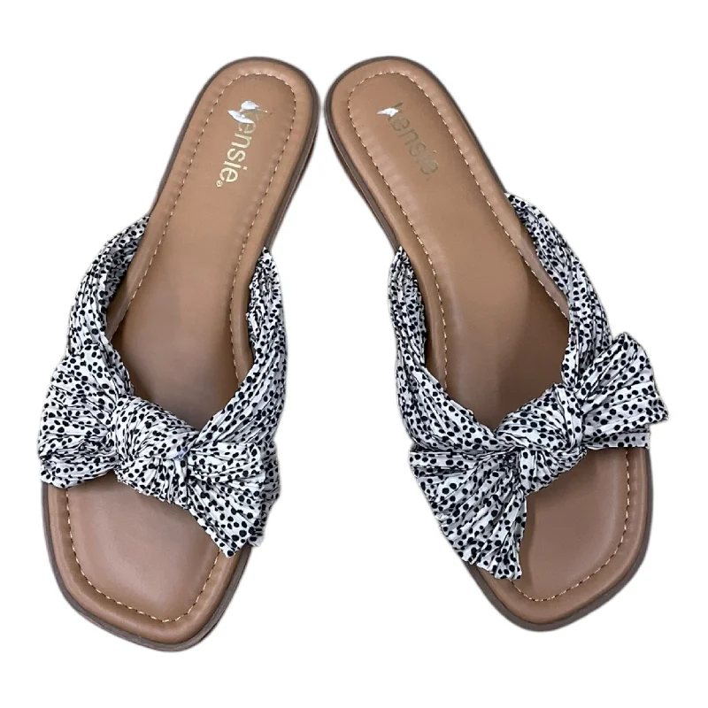 Flats for long dusk suppers -Sandals Flats By Kensie In Polkadot Pattern, Size: 9.5